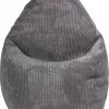 Sitting Point Poufs Pouf Poire XL D'intérieur Velours Grosse Cote Anthracite 70x110cm