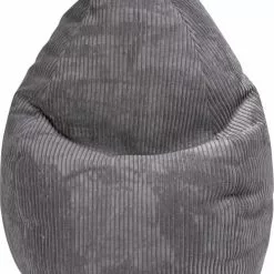 Sitting Point Poufs Pouf Poire XL D'intérieur Velours Grosse Cote Anthracite 70x110cm