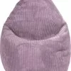 Sitting Point Poufs Pouf Poire XL D'intérieur Velours Grosse Cote Mauve 70x110cm