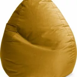 Sitting Point Poufs Pouf Poire XXL D'intérieur Aspect Velours Moutarde 80x130cm