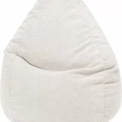 Sitting Point Poufs Pouf Poire XXL D'intérieur Fourrure Douce Beige 80x130cm