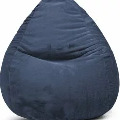 Sitting Point Poufs Pouf Poire XXL D'intérieur Fourrure Douce Bleu 80x130cm