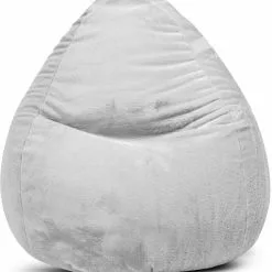 Sitting Point Poufs Pouf Poire XXL D'intérieur Fourrure Douce Gris Clair 80x130cm