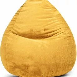 Sitting Point Poufs Pouf Poire XXL D'intérieur Fourrure Douce Moutarde 80x130cm
