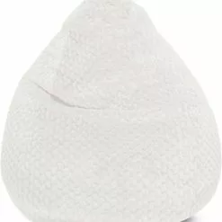 Sitting Point Poufs Pouf Poire XXL Fausse Fourrure Douce à Relief Ivoire 80x130cm