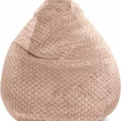 Sitting Point Poufs Pouf Poire XXL Fausse Fourrure Douce à Relief Ivoire 80x130cm -Chaise Soldes Magasin pouf poire xxl fausse fourrure douce a relief rose nude 80x130cm