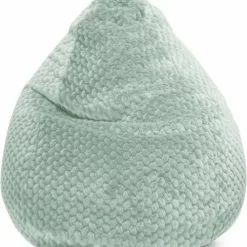 Sitting Point Poufs Pouf Poire XXL Fausse Fourrure Douce Ă Relief Vert Sauge 80x130cm