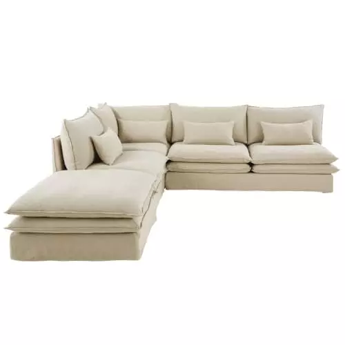 Maisons Du Monde Assises Pouf Pour Canapé Modulable En Lin 2 Maisons Du Monde Assises Pouf Pour Canapé Modulable En Lin – Image 2