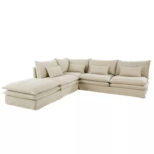 Maisons Du Monde Assises Pouf Pour Canapé Modulable En Lin 4 Maisons Du Monde Assises Pouf Pour Canapé Modulable En Lin – Image 4