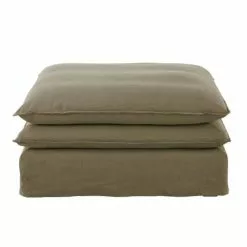 Maisons Du Monde Poufs Pouf Pour Canapé Modulable En Lin Vert Kaki