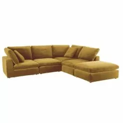 Maisons Du Monde Poufs Pouf Pour Canapé Modulable En Velours Jaune -Chaise Soldes Magasin pouf pour canape modulable en velours jaune 1000 0 15 209525 1