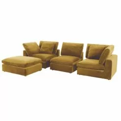 Maisons Du Monde Poufs Pouf Pour Canapé Modulable En Velours Jaune -Chaise Soldes Magasin pouf pour canape modulable en velours jaune 1000 0 15 209525 2