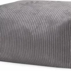 Sitting Point Poufs Pouf Repose Pied Carré Velours Grosse Cote Gris Anthracite 55x65x35cm