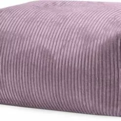 Sitting Point Poufs Pouf Repose Pied Carré Velours Grosse Cote Mauve 55x65x35cm