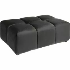 Kare Design Poufs Pouf Repose-pieds En Velours Gris -Chaise Soldes Magasin pouf repose pieds en velours gris 4