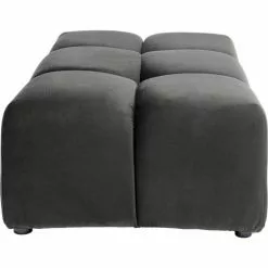 Kare Design Poufs Pouf Repose-pieds En Velours Gris -Chaise Soldes Magasin pouf repose pieds en velours gris 5