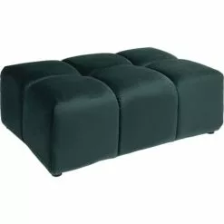 Kare Design Poufs Pouf Repose-pieds En Velours Vert Foncé -Chaise Soldes Magasin pouf repose pieds en velours vert fonce 3