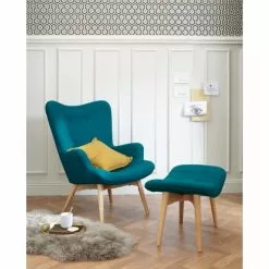 Maisons Du Monde Assises Pouf Repose-pieds Style Scandinave Bleu Pétrole -Chaise Soldes Magasin pouf repose pieds style scandinave bleu petrole 1000 10 22 156478 10