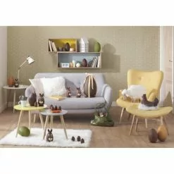 Maisons Du Monde Assises Pouf Repose-pieds Style Scandinave Jaune -Chaise Soldes Magasin pouf repose pieds style scandinave jaune 1000 16 36 138821 4