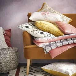 Maisons Du Monde Poufs Pouf Rond En Coton Imprimé -Chaise Soldes Magasin pouf rond en coton imprime 1000 3 32 165549 7