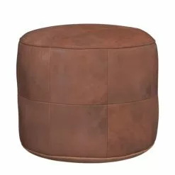 Rendez Vous Déco Poufs Pouf Rond En Cuir Camel