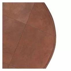Rendez Vous Déco Poufs Pouf Rond En Cuir Camel -Chaise Soldes Magasin pouf rond en cuir camel 4