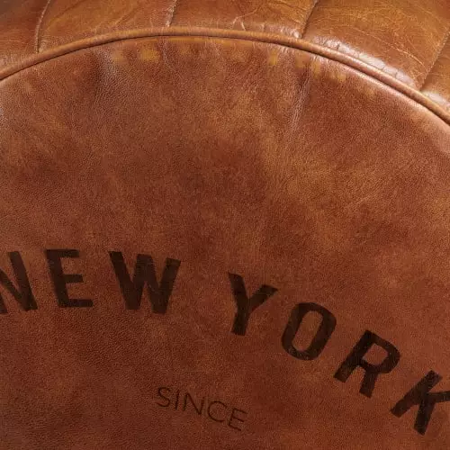 Maisons Du Monde Poufs Pouf Rond En Cuir Marron 2 Maisons Du Monde Poufs Pouf Rond En Cuir Marron – Image 2