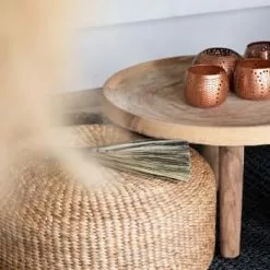 Bazar Bizar Poufs Pouf Rond En Jacinthe D'eau D60 -Chaise Soldes Magasin pouf rond en jacinthe d eau d60 2