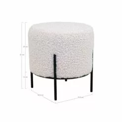 House Nordic Poufs Pouf Rond En Tissu Bouclette Et Métal D35,5cm Blanc 9 House Nordic Poufs Pouf Rond En Tissu Bouclette Et Métal D35,5cm Blanc -Chaise Soldes Magasin pouf rond en tissu bouclette et metal d35 5cm blanc 3