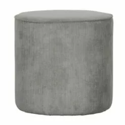 Woood Poufs Pouf Rond En Tissu Côtelé Gris -Chaise Soldes Magasin pouf rond en tissu cotele gris 2