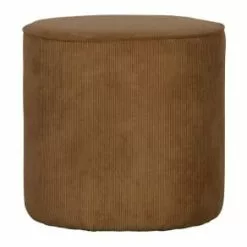 Woood Poufs Pouf Rond En Tissu Côtelé Gris -Chaise Soldes Magasin pouf rond en tissu cotele marron