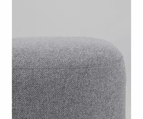 Meubles & Design Poufs Pouf Rond En Tissu Pieds Métal Gris 4 Meubles & Design Poufs Pouf Rond En Tissu Pieds Métal Gris – Image 4