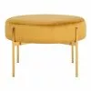 Meubles & Design Poufs Pouf Rond En Velours Et Pieds Doré Moutarde