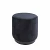 Leitmotiv Poufs Pouf Rond En Velours Noir