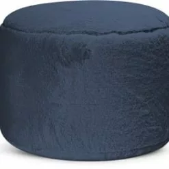 Sitting Point Poufs Pouf Rond Fausse Fourrure Douce Bleu Diamètre 50x30cm -Chaise Soldes Magasin pouf rond fausse fourrure douce bleu diametre 50x30cm 3