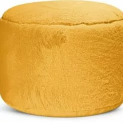 Sitting Point Poufs Pouf Rond Fausse Fourrure Douce Moutarde Diamètre 50x30cm -Chaise Soldes Magasin pouf rond fausse fourrure douce moutarde diametre 50x30cm 5