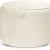 Sitting Point Poufs Pouf Rond Fausse Fourrure Douce Taupe Beige 50x30cm