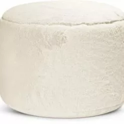 Sitting Point Poufs Pouf Rond Fausse Fourrure Douce Bleu Diamètre 50x30cm -Chaise Soldes Magasin pouf rond fausse fourrure douce taupe beige 50x30cm 3