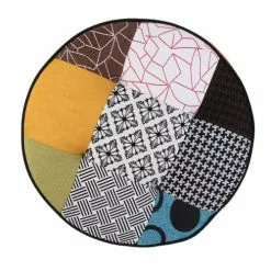 The Home Deco Factory Poufs Pouf Rond Patchwork D50cm -Chaise Soldes Magasin pouf rond patchwork d50cm 2