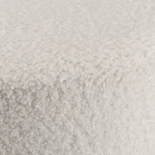 MACABANE Poufs Pouf Rond Tissu Bouclette Blanc Pieds Croisés Métal Noir 5 MACABANE Poufs Pouf Rond Tissu Bouclette Blanc Pieds Croisés Métal Noir – Image 5