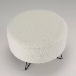 MACABANE Poufs Pouf Rond Tissu Bouclette Blanc Pieds Croisés Métal Noir 11 MACABANE Poufs Pouf Rond Tissu Bouclette Blanc Pieds Croisés Métal Noir -Chaise Soldes Magasin pouf rond tissu bouclette blanc pieds croises metal noir 5