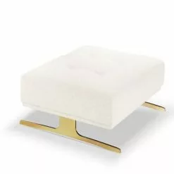 Micadoni Home Poufs Pouf Tissu Structuré Beige Clair -Chaise Soldes Magasin pouf tissu structure beige clair 2