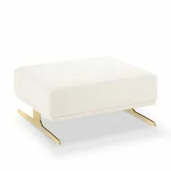 Micadoni Home Poufs Pouf Tissu Structuré Beige Clair