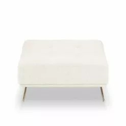 Micadoni Home Poufs Pouf Tissu Structuré Beige Clair -Chaise Soldes Magasin pouf tissu structure beige clair 3