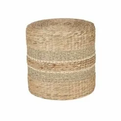 Maisons Du Monde Poufs Pouf Tressé En Jacinthe D'eau, Fibre Végétale Et Fibre De Palmier