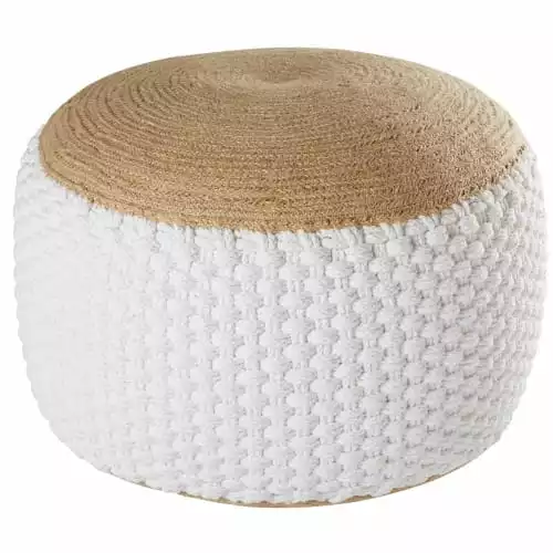 Maisons Du Monde Poufs Pouf Tressé En Jute Et Coton Blanc 30x60cm 1 Maisons Du Monde Poufs Pouf Tressé En Jute Et Coton Blanc 30x60cm