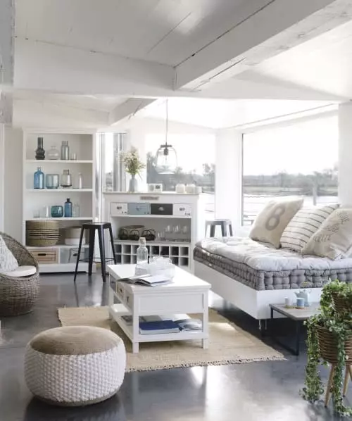 Maisons Du Monde Poufs Pouf Tressé En Jute Et Coton Blanc 30x60cm 6 Maisons Du Monde Poufs Pouf Tressé En Jute Et Coton Blanc 30x60cm – Image 6