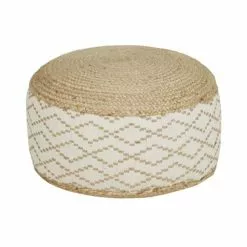 Maisons Du Monde Poufs Pouf Tressé Imprimé Géométrique Beige Et Marron