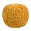 Rendez Vous Déco Poufs Pouf Tricot Rond En Coton Jaune Moutarde