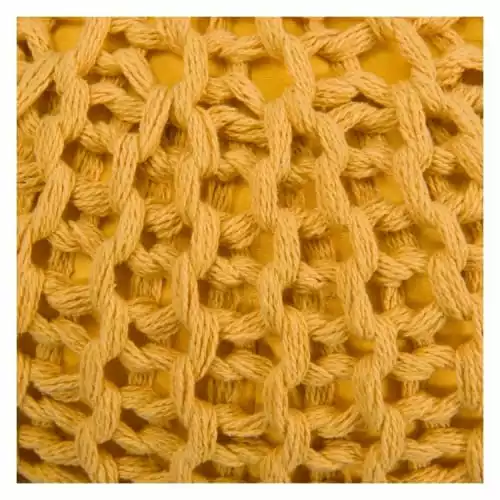 Rendez Vous Déco Poufs Pouf Tricot Rond En Coton Jaune Moutarde 3 Rendez Vous Déco Poufs Pouf Tricot Rond En Coton Jaune Moutarde – Image 3